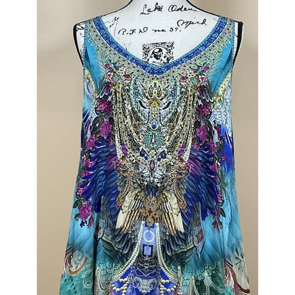Camilla Silk Embellished Hi-Low Tank Dress – Beautiful-Size XL - Picture 2 of 9